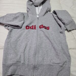 Adidas Gray Hoodie with Red Logo
